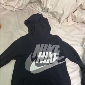 Nike Men's Black and Gray Logo Sweater